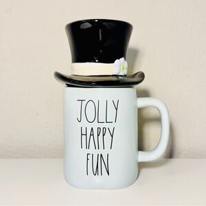 NWOT Rae Dunn Frosty the Snowman Jolly Happy Fun Mug with Topper
